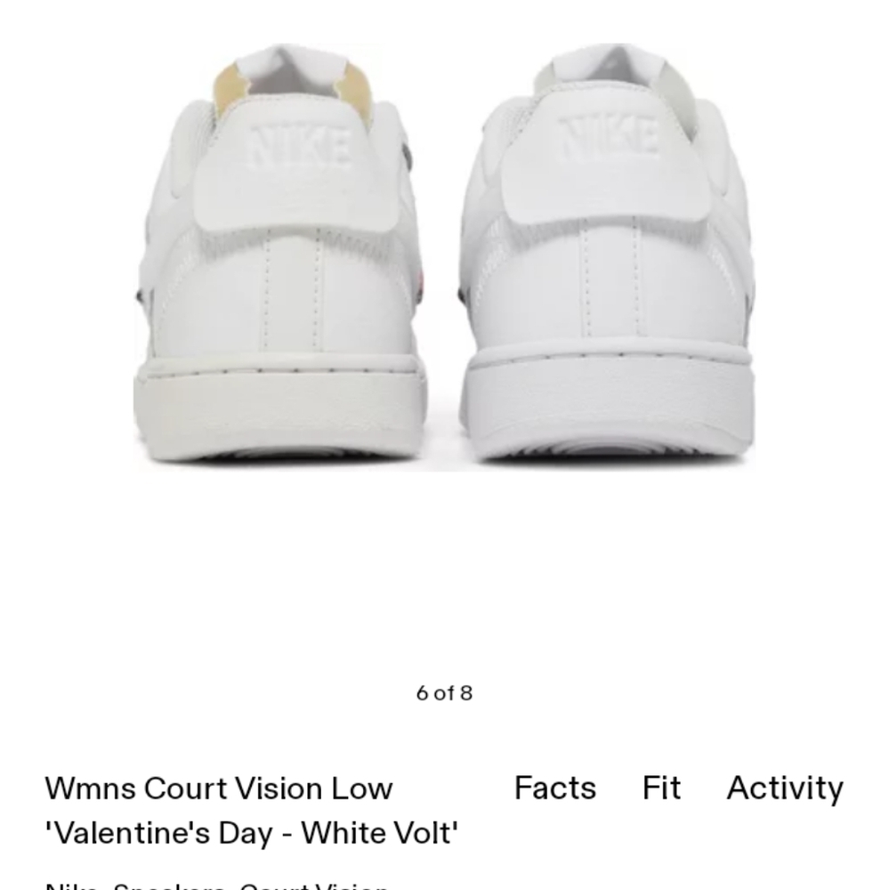 RARE SIZE Valentine's Day White Volt Women's Court Vision Low - Picture 11 of 11
